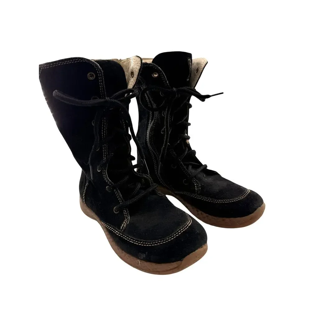 Primigi Enora Black Girls Lace Up Boots Leather EU 28 / US 10.5